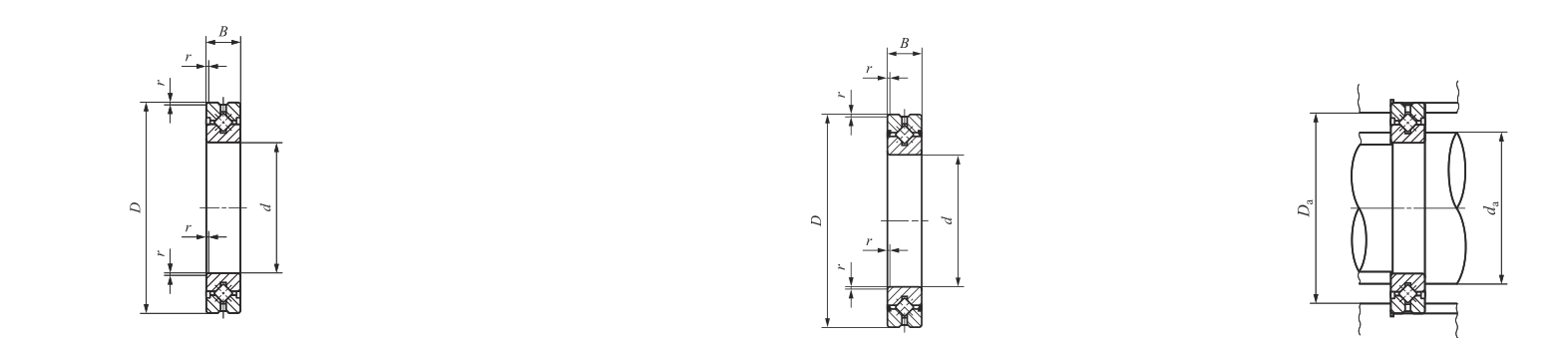 CRBH30025A Cross Roller Bearing dimension drawing